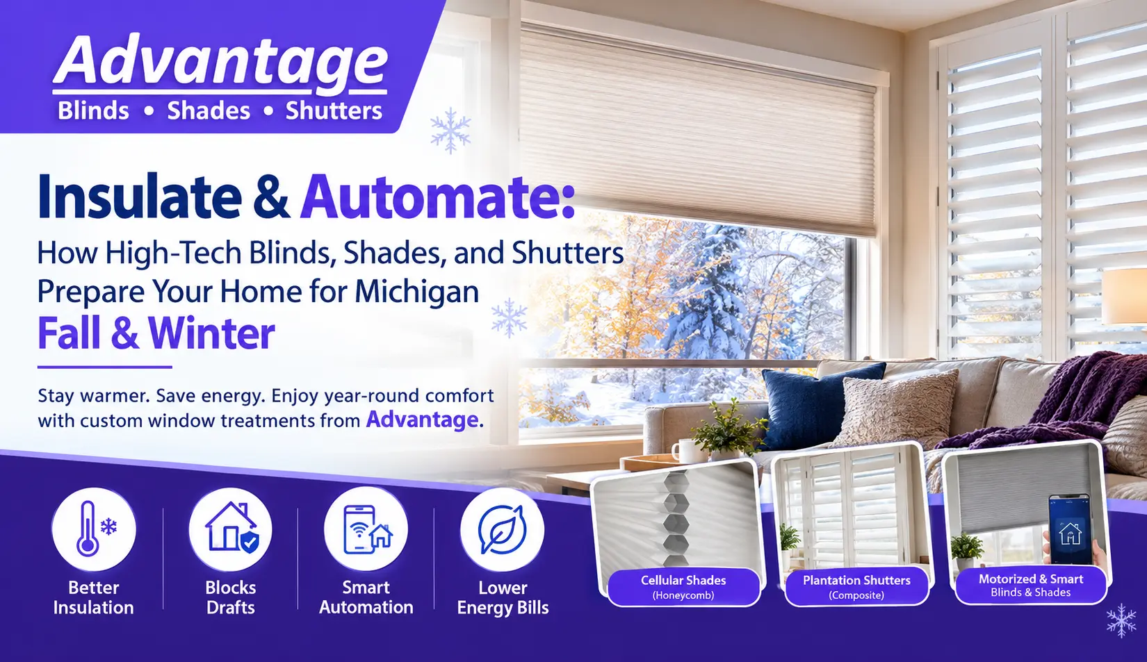 Insulate & Automate: How High-Tech Blinds, Shades, and Shutters Prepare Your Home for Michigan Fall & Winter